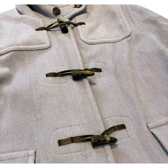 Jones New York Horn Toggle Wool Blend Pea Coat Hooded Women's Size Medium EUC - Picture 3 of 9